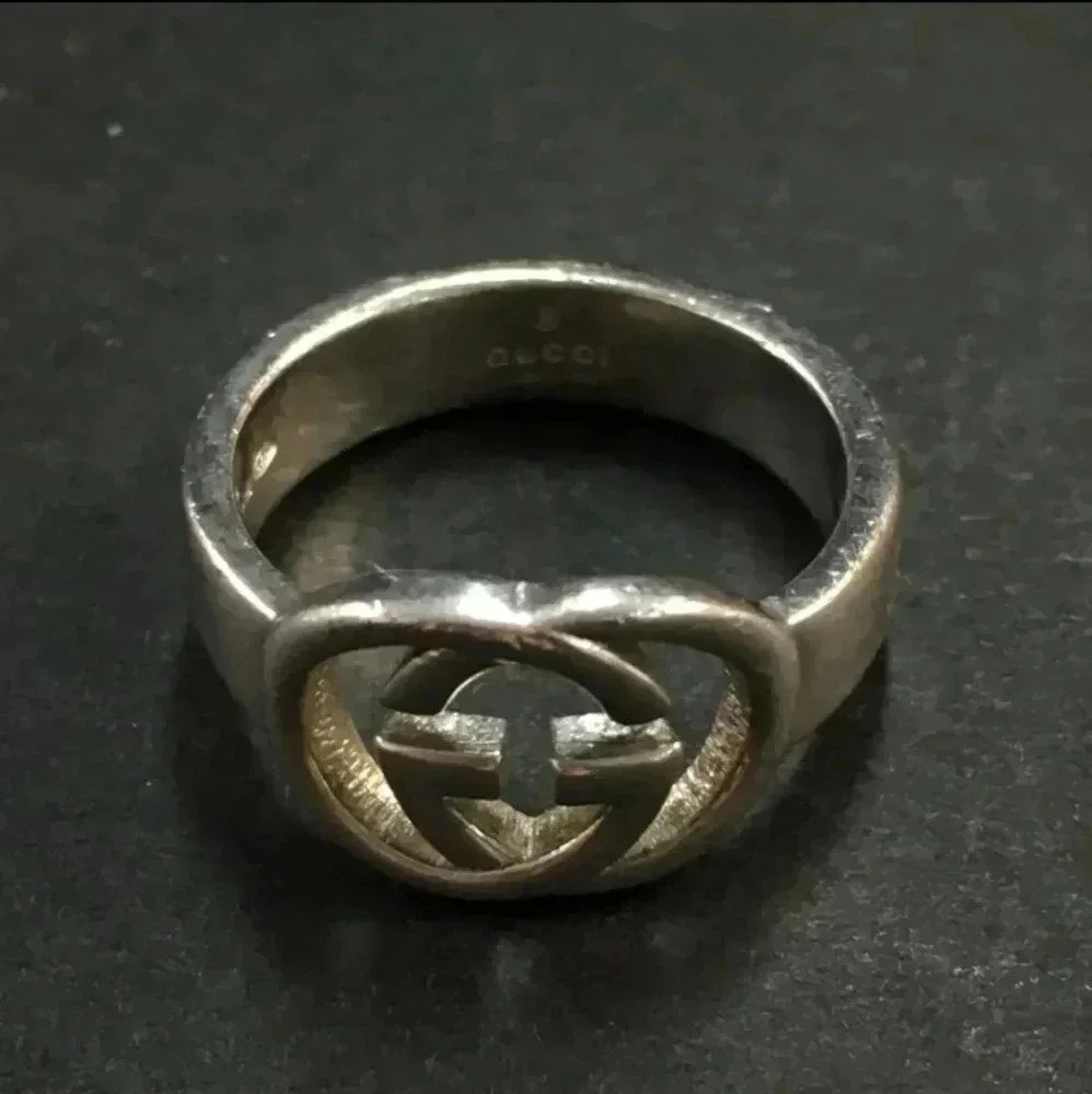 Gucci Interlocking G Logo 925 Sterling Silver Ring - Picture 4 of 7